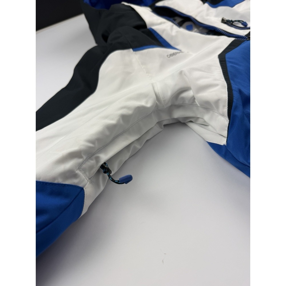 Obermeyer Teen L 14-16 Ski Jacket Blue Black White Hooded Winter Snow Coat Youth - Picture 7 of 16
